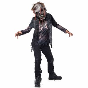 Zombie With Worms Walking Dead Ghoul Horror Halloween Child Boys Costume XL