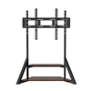 P&P Black Adjustable Industrial TV Floor Stand With 2 Shelves For 40”-75” Flat Screens