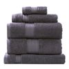 5pc Renee Taylor Bath/Hand Towel Set Brentwood 650 GSM Low Twist Cotton Carbon