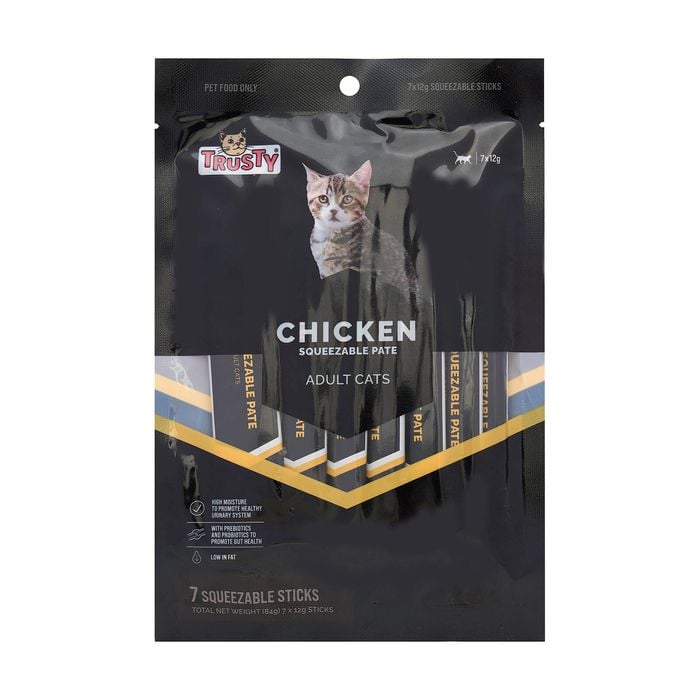 Trusty Chicken Squeezable Pate Adult Cat Treats - Pack of 7