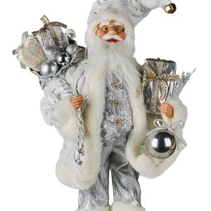 Christabelle White & Silver Santa Claus 46cm