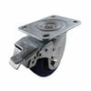 Easyroll 100mm Blue Rubber Swivel Brake Castor