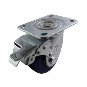Easyroll 100mm Blue Rubber Swivel Brake Castor
