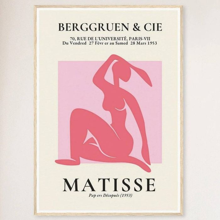 Galrie Henri Matisse Vintage Print Exhibition at Galerie Berggruen & Cie, Wood Frame, A4 21 x 30cm (8 x 12inch)