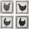 4pc LVD Ceramic Coasters Home/Dining Table Protector Square 9x9cm Cluckers