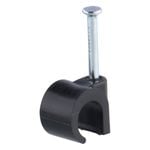 DETA 10mm Black Hook Cable Clips - 100 Pack
