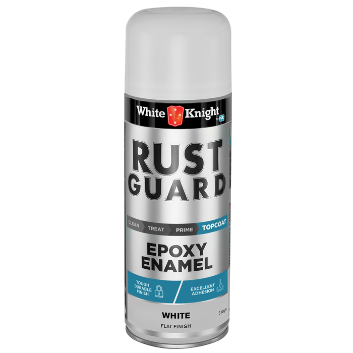 White Knight Rust Guard 310g White Flat Epoxy Enamel Spray Paint