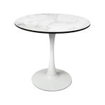 Levede Marble Round Dining Table 80CM White
