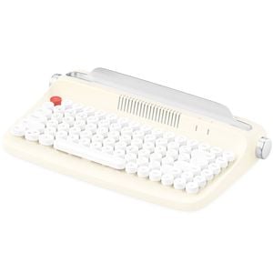 Retro Typewriter Bluetooth Wireless Keyboard Tablet Holder 84 Key - Ivory