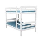 KINGSTON SLUMBER Single Bunk Bed Frame, Solid Pine 2-in-1 Modular Design, White