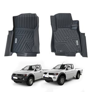 AUSGO Car Floor Mats for Mitsubishi Triton ML MN series Single / Extra Cab 2006-2015 All-Weather Floor Liners