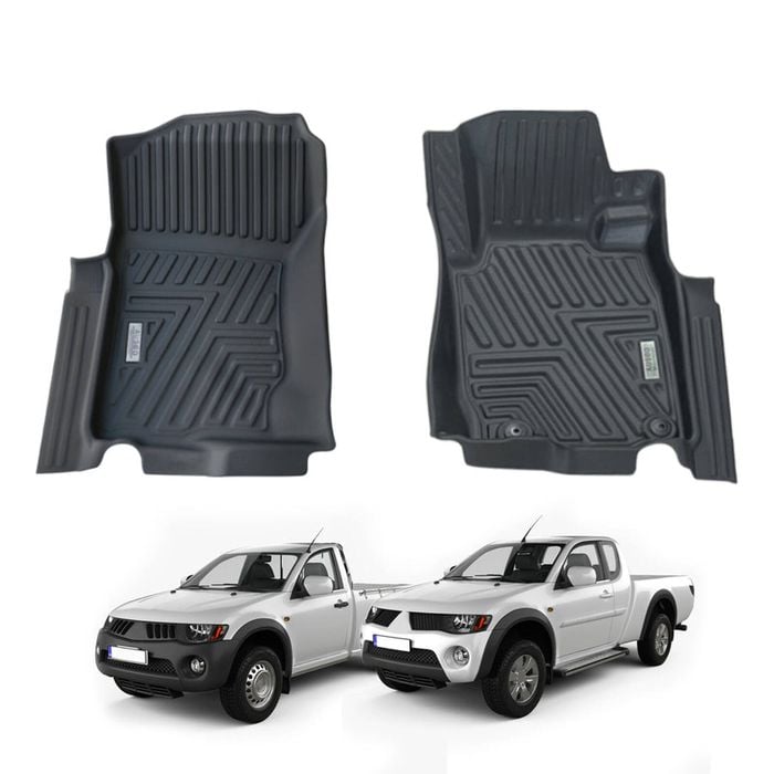 AUSGO Car Floor Mats for Mitsubishi Triton ML MN series Single / Extra Cab 2006-2015 All-Weather Floor Liners