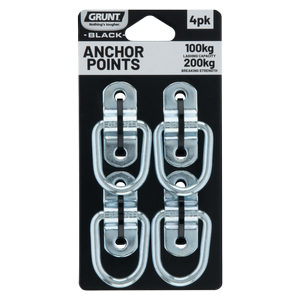 GRUNT Galvanised D Ring Anchor Points - 4 Pack