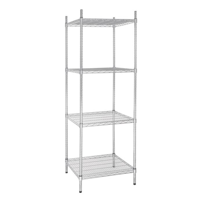 Vogue 4 Tier Wire Tower Unit Shelving Kit Galvanised Zinc 1830x610x610mm Commercial Kitchen Storage