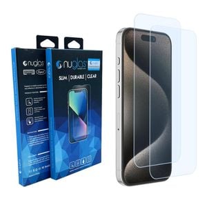 Nuglas 2x Screen Protector Anti Blue Clear Tempered Glass For Iphone 15 Pro / Iphone 15/ Iphone 16