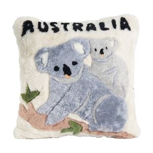 Huxford Grove Shorn Sheepskin Cushion Cover Koala W/ Baby White 45x45cm