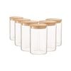 Argon Tableware Scandi Glass Storage Jars with Wooden Lids - 1 Litre - Pack of 6