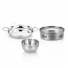SOGA Kitchenware Bundle – Silver Dry Pots & Elegant Salad Bowl for Essential Kitchen Use