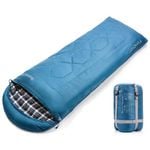 METEOR 220x80cm Blue Rectangular Sleeping Bag with Hood