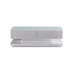 Stylish Coffee Table High Gloss Finish Shiny White Colour with 4 Drawers Storage