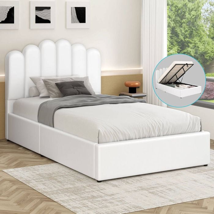 ALFORDSON Bed Frame Gas Lift Storage Base King Single