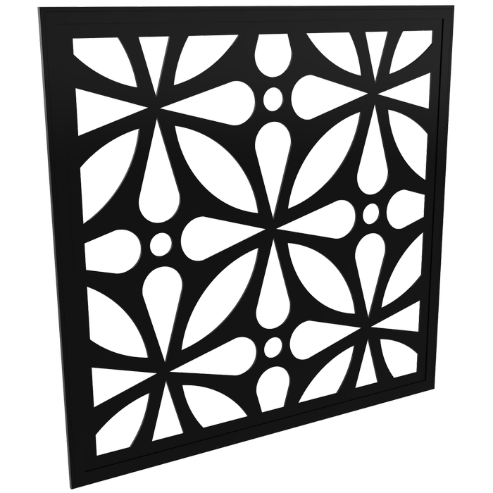 ProtectorAl 300 - 940 x 300 - 940mm Black Morrocco Framed Composite Decorative Panel