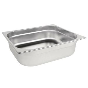 Vogue Stainless Steel Gastronorm Tray 2/3 Gn 100mm Commercial Kitchen Food Storage Tray