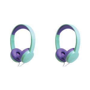 2PK Liquid Ears Kidz 3.5mm Wired On-Ear Headphones Mint Lavender