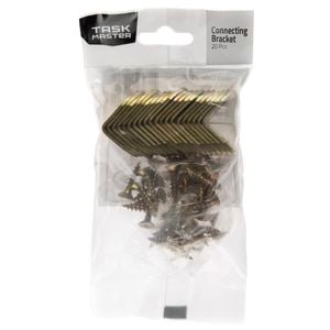 Taskmaster 20mm Gold Zinc Connecting Bracket - 20 Pack