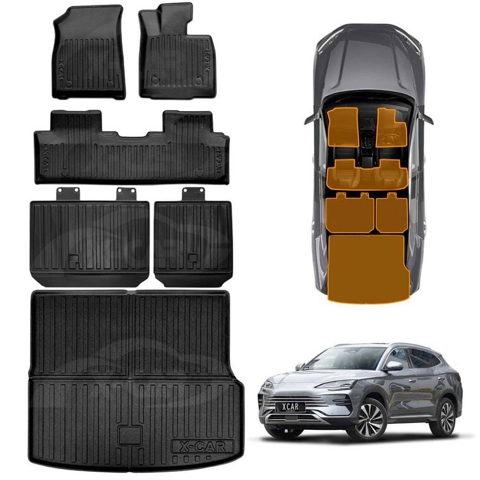 Floor Mats Boot Liner for BYD SEALION 6 SEALION6 2024-Onwards Car Trunk Back Seat Protector Kick Mat