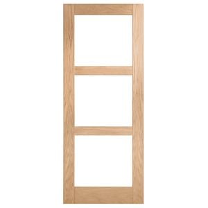 Corinthian Moda Clear Glass White Oak Internal Door AMODG10 - 820mm x 2040mm x 35mm