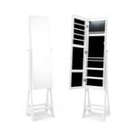 Costway 155CM Freestanding Jewellery Cabinet Bedroom Furniture w/Mirror & Lights White