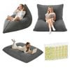 Artiss 3 In 1 Bean Bag Chair With Filler Diy Stuffed Bean Bag Sofa Washable Grey