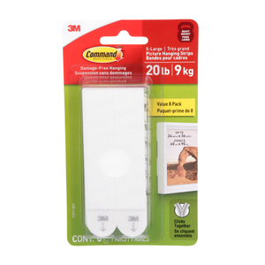 Command 9kg Extra Large White Picture Hanging Strips - 4 Pack
