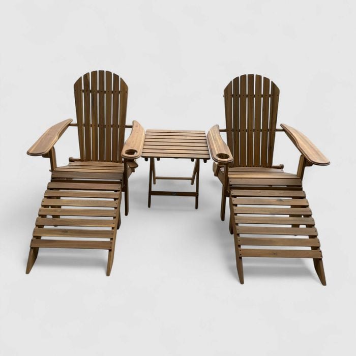 Susu 5-Piece Adirondack Outdoor Sunlounge Set with Leg Rests