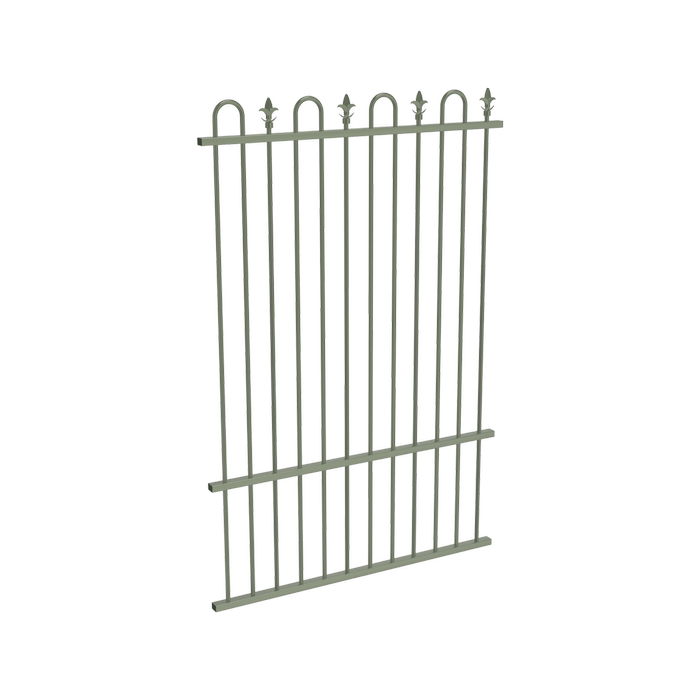 ProtectorAl 350 - 1200 x 1800mm Pale Eucalypt Aluminium Loop And Spear Pool Fence Panel With Mid Rail