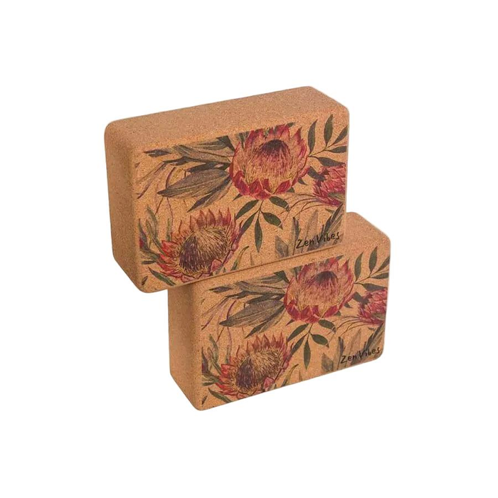 Zenvibes 100% Natural Cork Printed Block - Proteus Aussie Palm - Pair