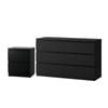 Oikiture 6 Chest of Drawers and Bedside Tables Bedroom Set Black