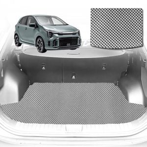 6D Diamond Car Boot Mat for Kia Picanto (JA)2017-Current-Cargo Mat-Grey-Outback GT