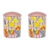 2PK Porto Positano Ceramic Soy Wax Candle w/ Lid 70-80hrs 490g Multi-Coloured