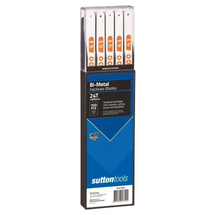 Sutton Tools 300mm 24 TPI Flexible HSS Hacksaw Blade - 100 Pack