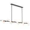 Telbix Moran Modern 18-Lights Pendant Hanging Lamp Light Metal Glass Black Opal Matt Matte