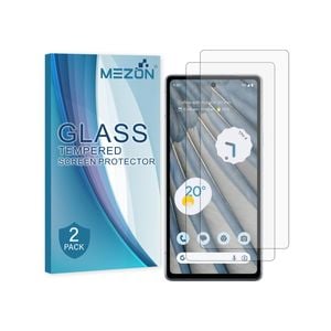 2 Pack MEZON Google Pixel 7a (6.1") Clear Tempered Glass Screen Protectors