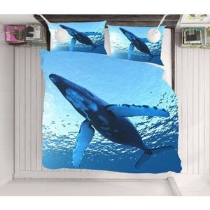3D Ocean Whale 78 Bed Pillowcases Quilt King Size