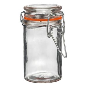Argon Tableware Glass Storage Jar - 70ml/2.5oz - 4 Colour Seals Airtight Kitchen Storage Container Preserving Jar