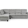 DS Delano Sectional Linen Sofa with Left Chaise - Grey