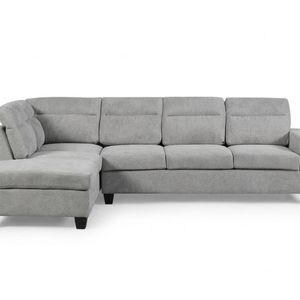 DS Delano Sectional Linen Sofa with Left Chaise - Grey
