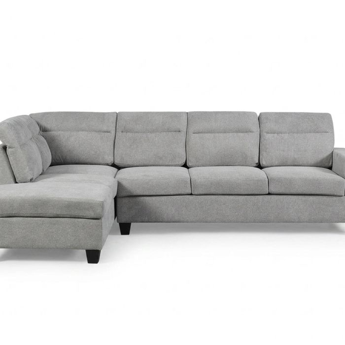 DS Delano Sectional Linen Sofa with Left Chaise - Grey