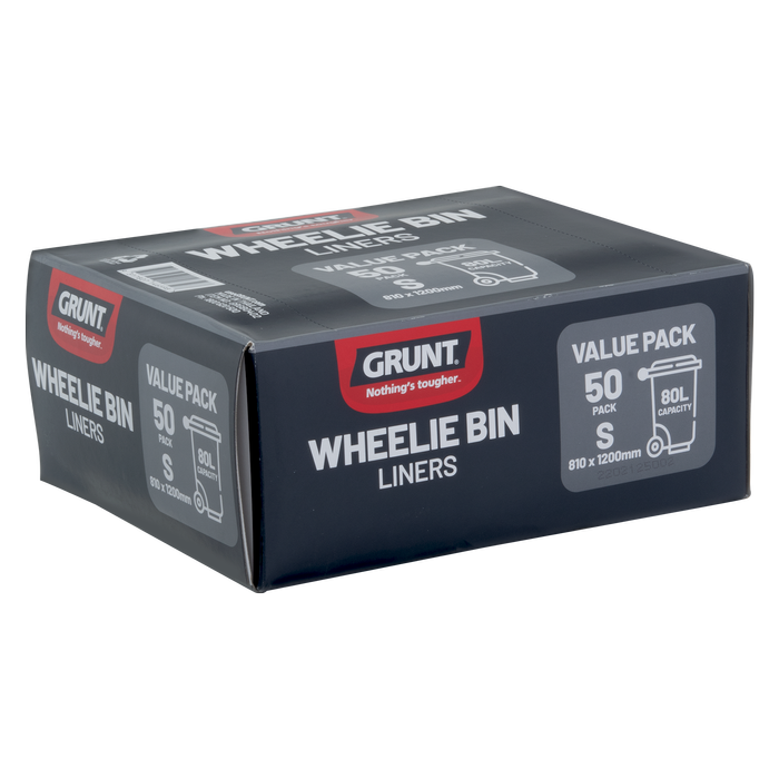 Grunt 80L Small Wheelie Bin Liners - 50 Pack
