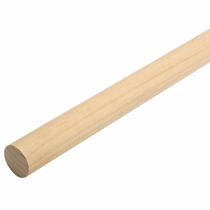 Pinetrim 45mm x 4.5m Untreated Clear Pine Round Handrail